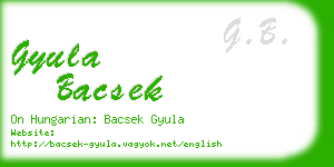 gyula bacsek business card